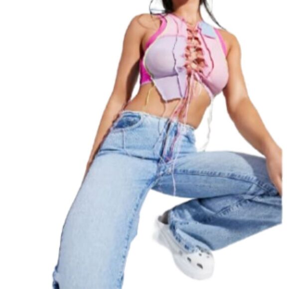 ASOS Raw Edge Low Rise Jeans Sz 28 - Picture 3 of 10